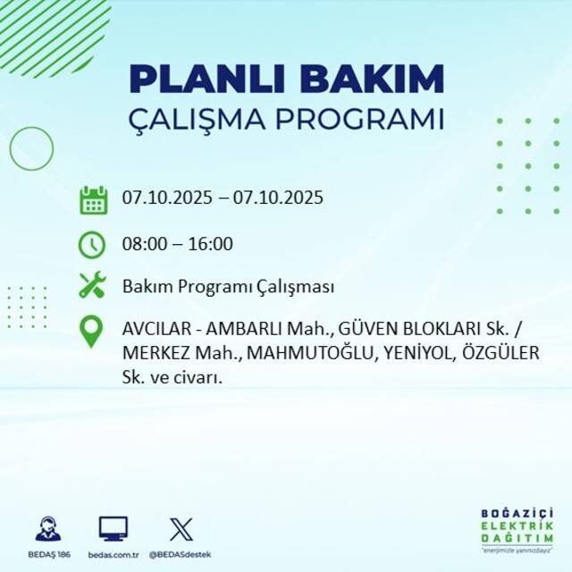 Bugün İstanbul karanlığa bürünecek! BEDAŞ açıkladı: 23 ilçede elektrikler kesilecek 28